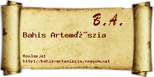 Bahis Artemíszia névjegykártya